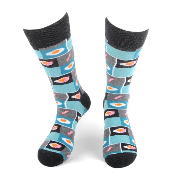 Men's Bacon & Egg Novelty Socks - Picture 1 of 4